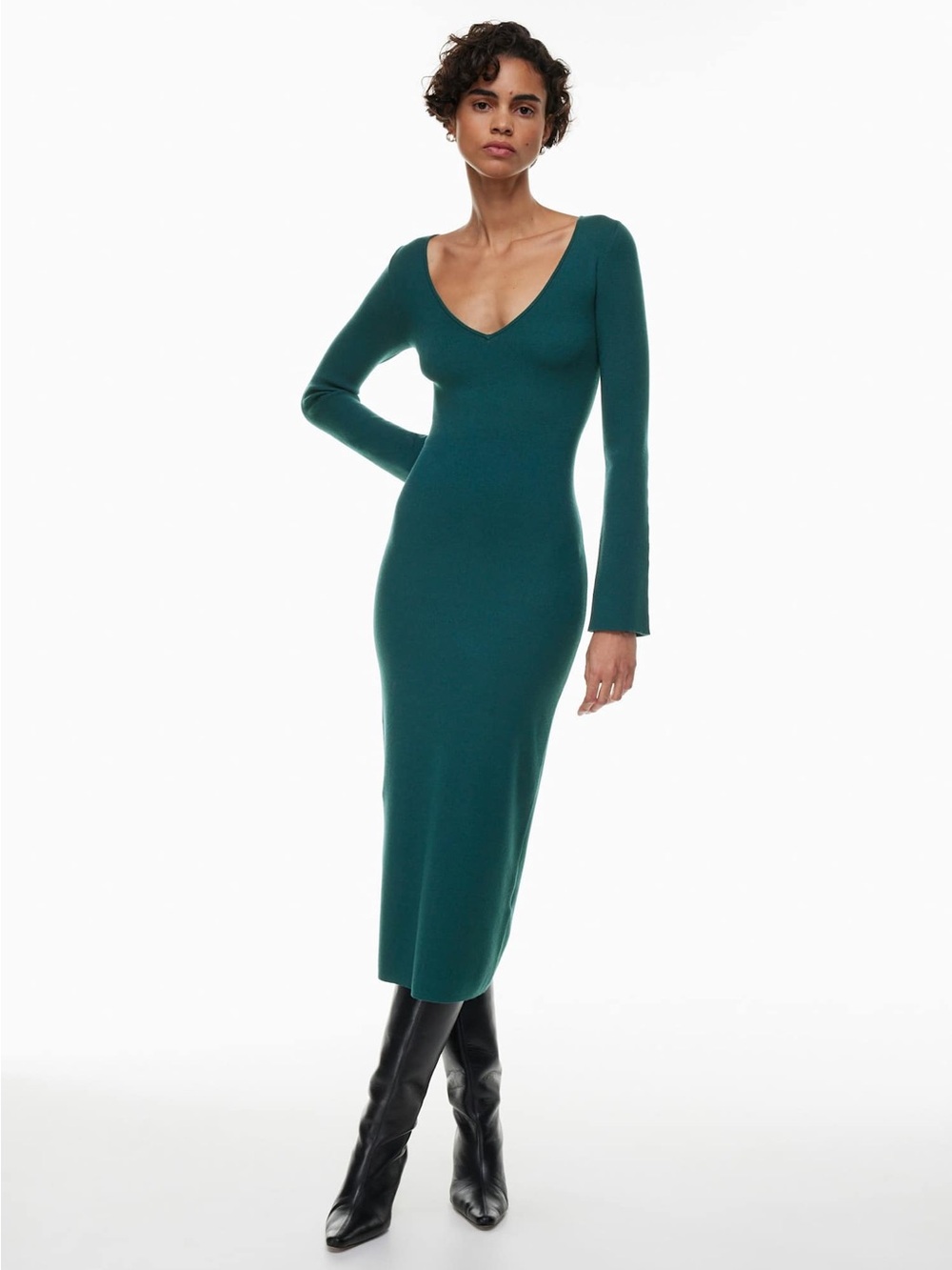 Wilfred Moore green sweater maxi dress size small